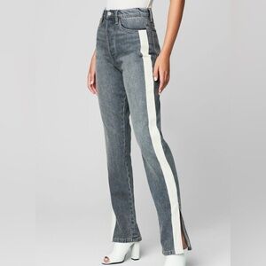 Blank NYC NWT The Cooper Long Slim Straight Sz 24 with ankle slits gray wash